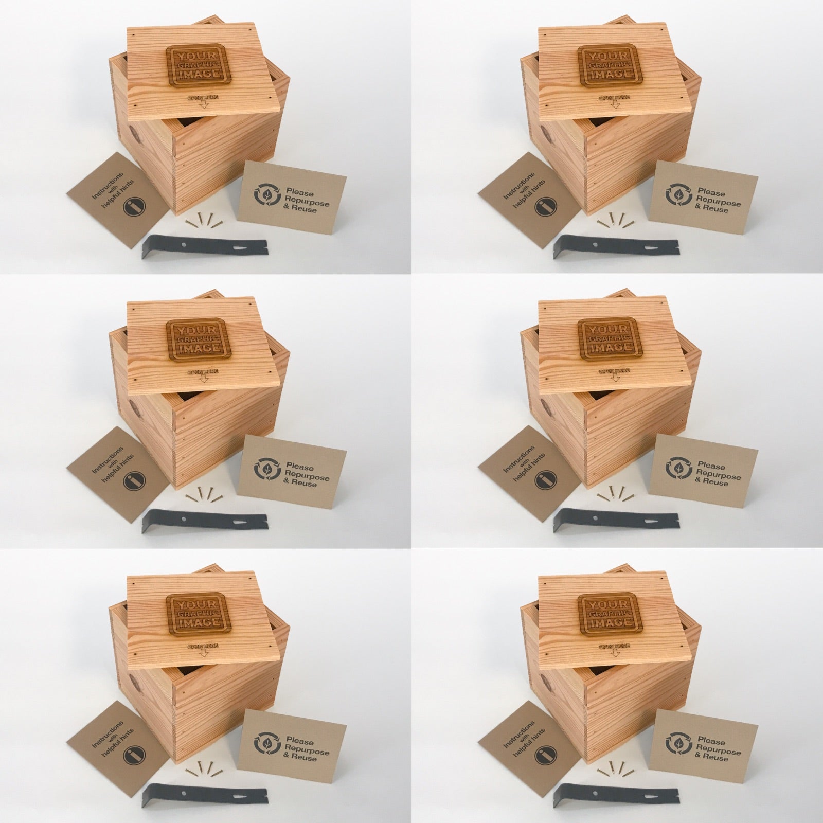 6 Small-sized DIY gift crate kits with your image by Carpenter Core