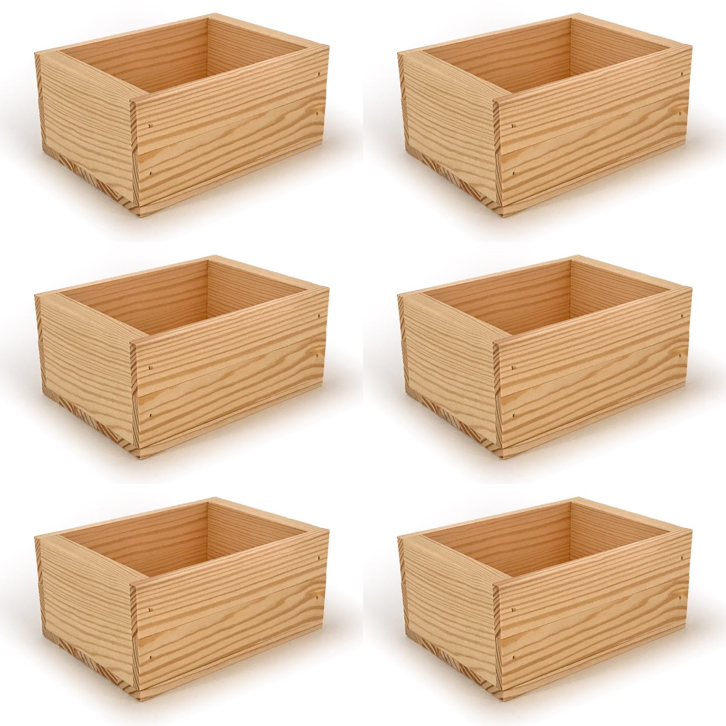 6 Small wooden crate boxes 7x5.5x3.5