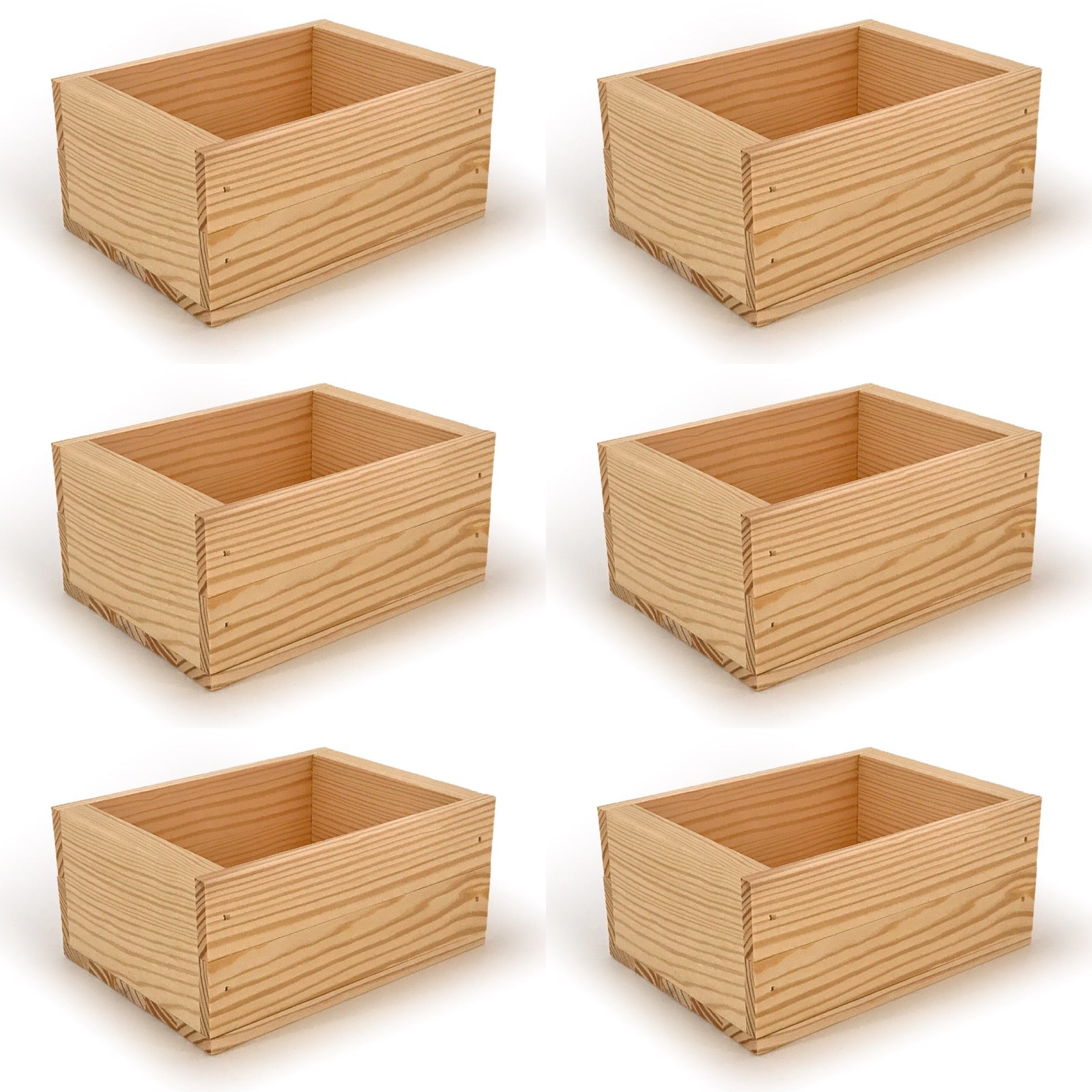 6 Small wooden crate boxes 7x5.5x3.5