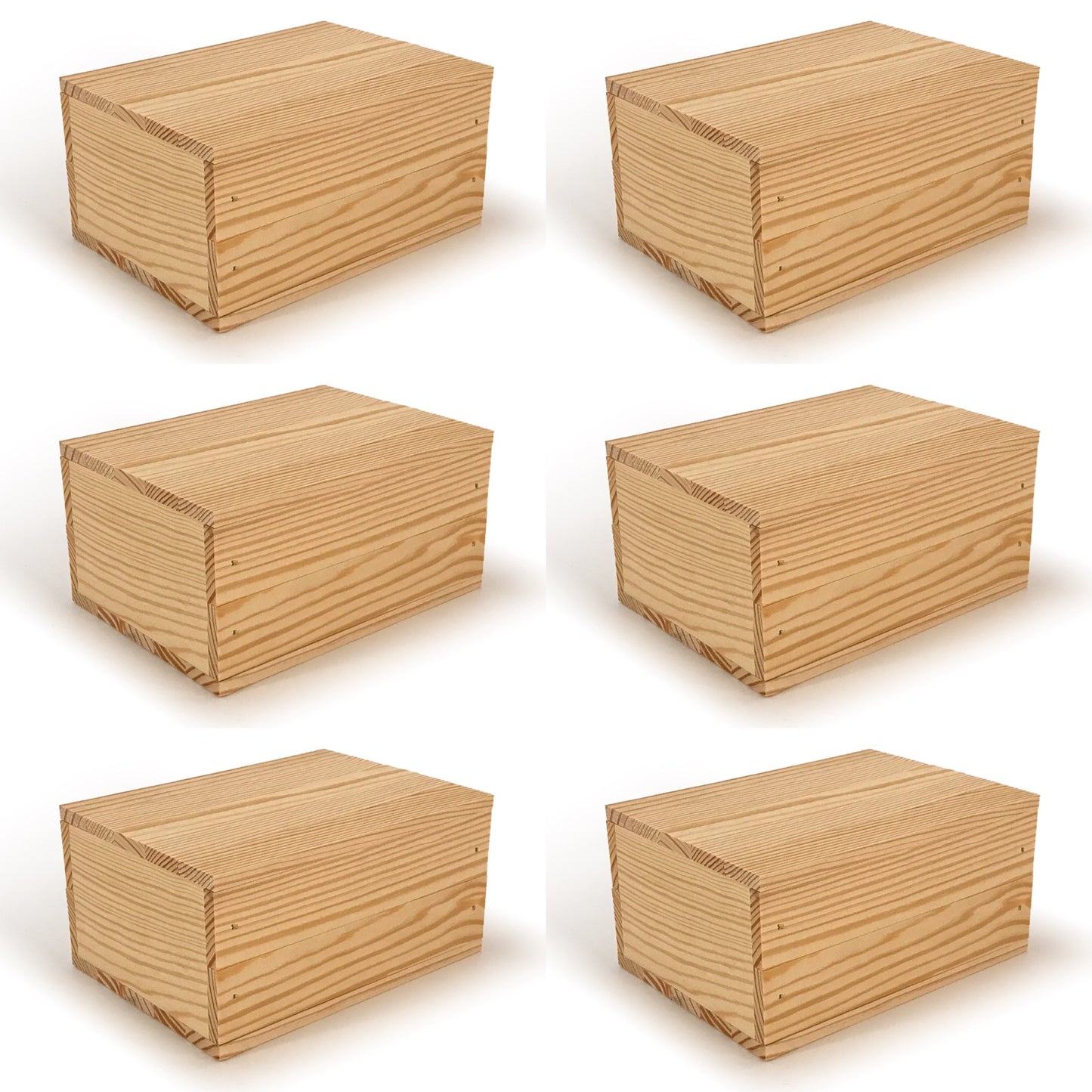 6 Small wooden crate boxes with lid 7x5.5.3.5