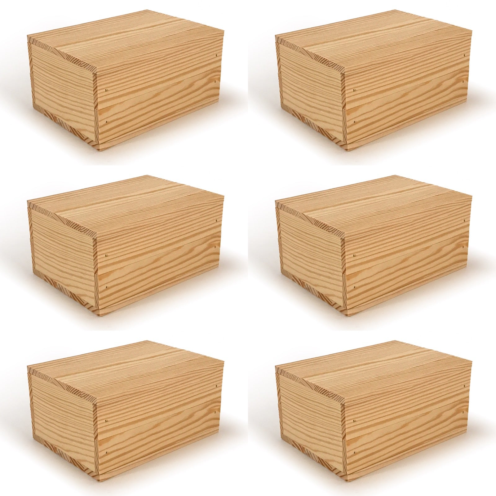 6 Small wooden crate boxes with lid 7x5.5.3.5