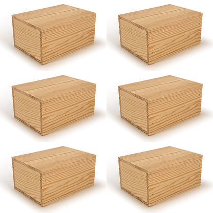 6 Small wooden crate boxes with lid 7x5.5.3.5