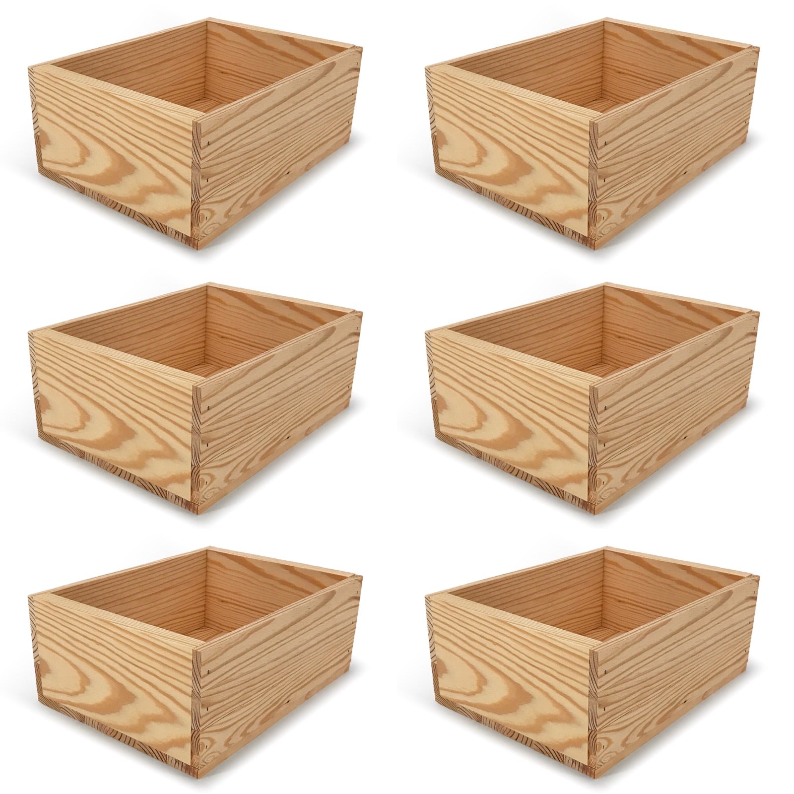 6 Small wooden crates 10x8x4.25