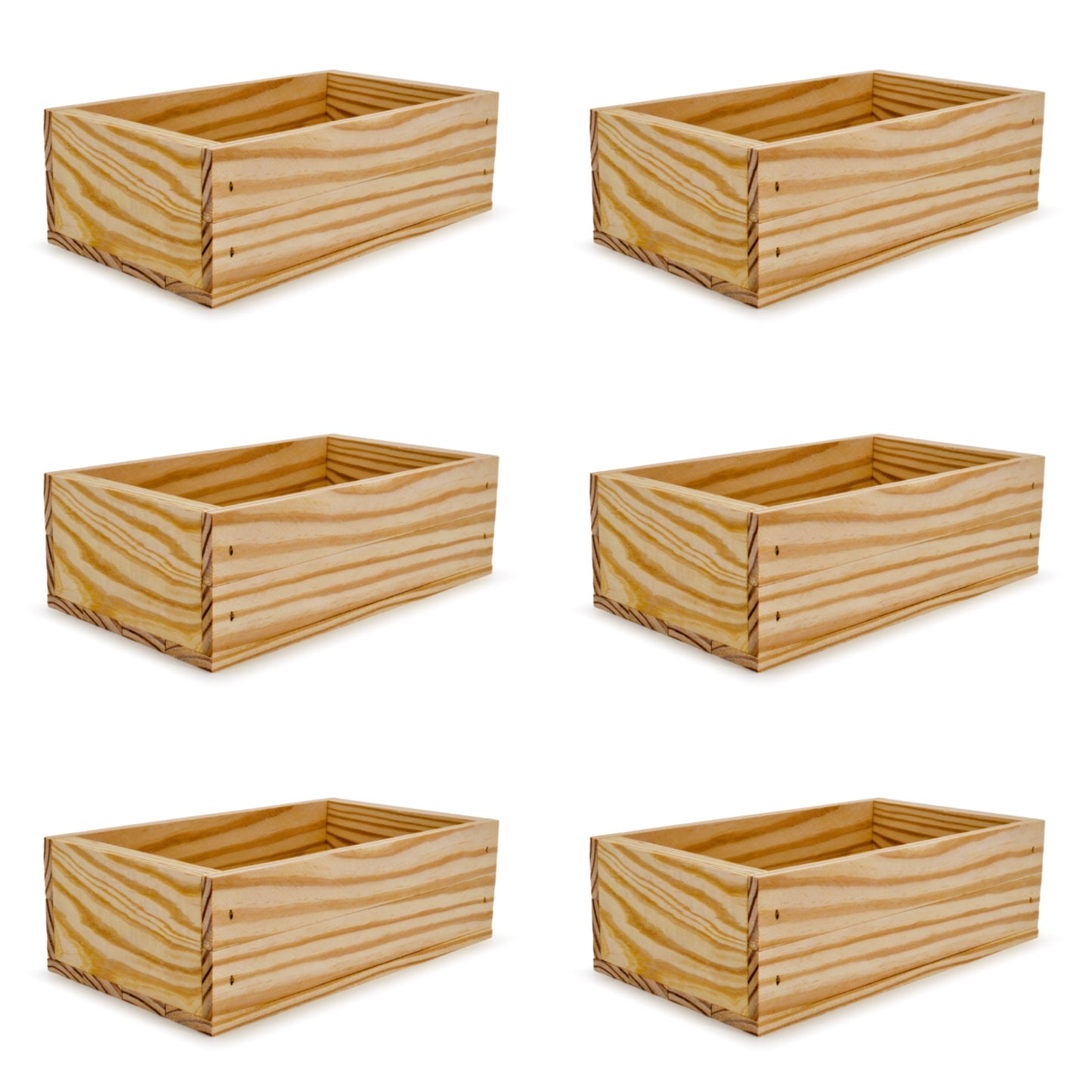 6 Small wooden crates 11x6.25x3.5