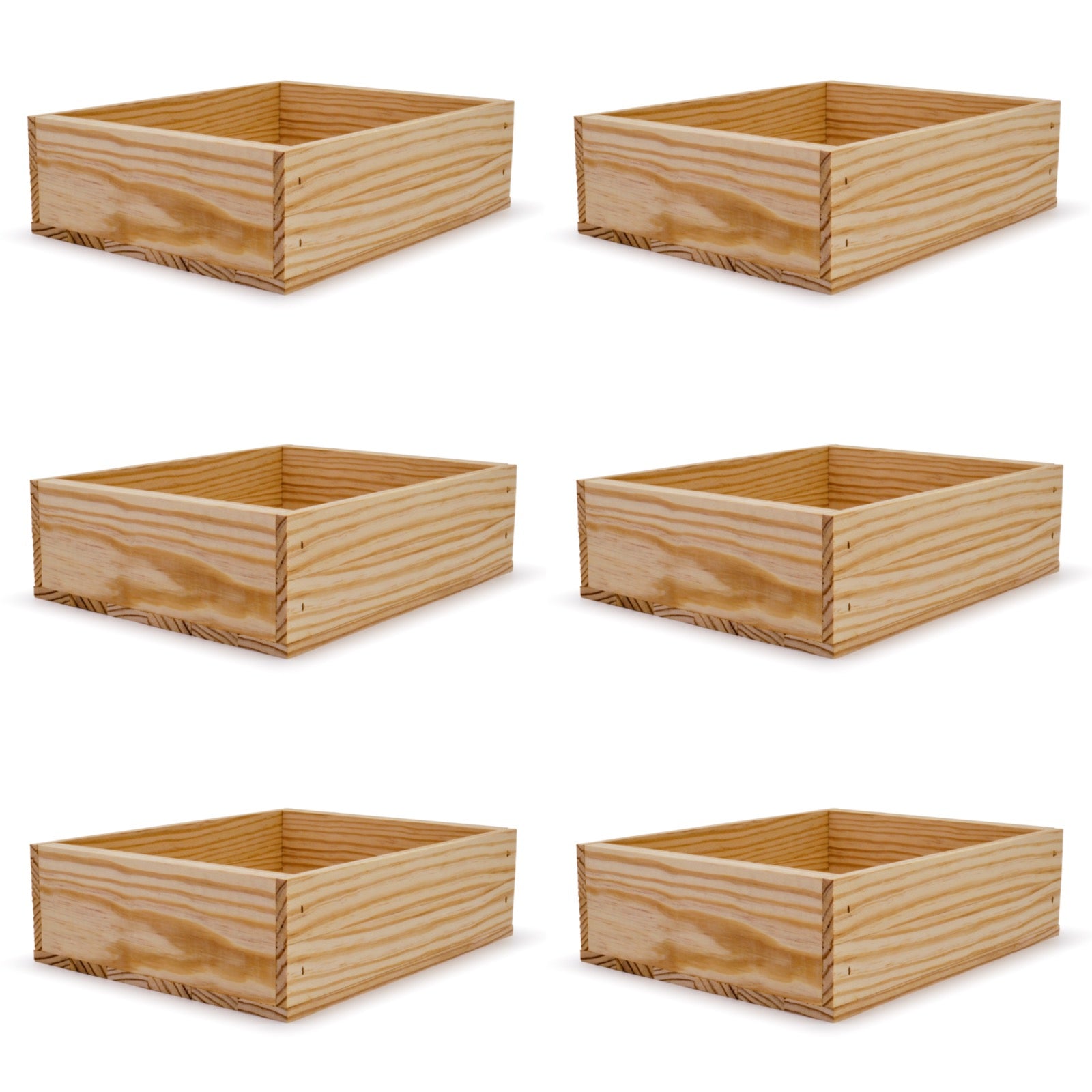 6 Small wooden crates 12x9.75x3.5