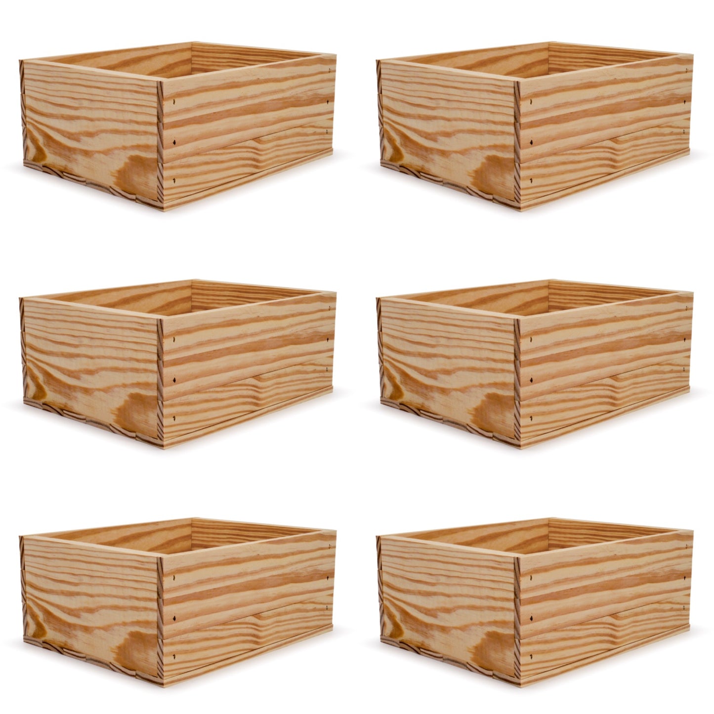 6 Small wooden crates 12x9.75x5.25