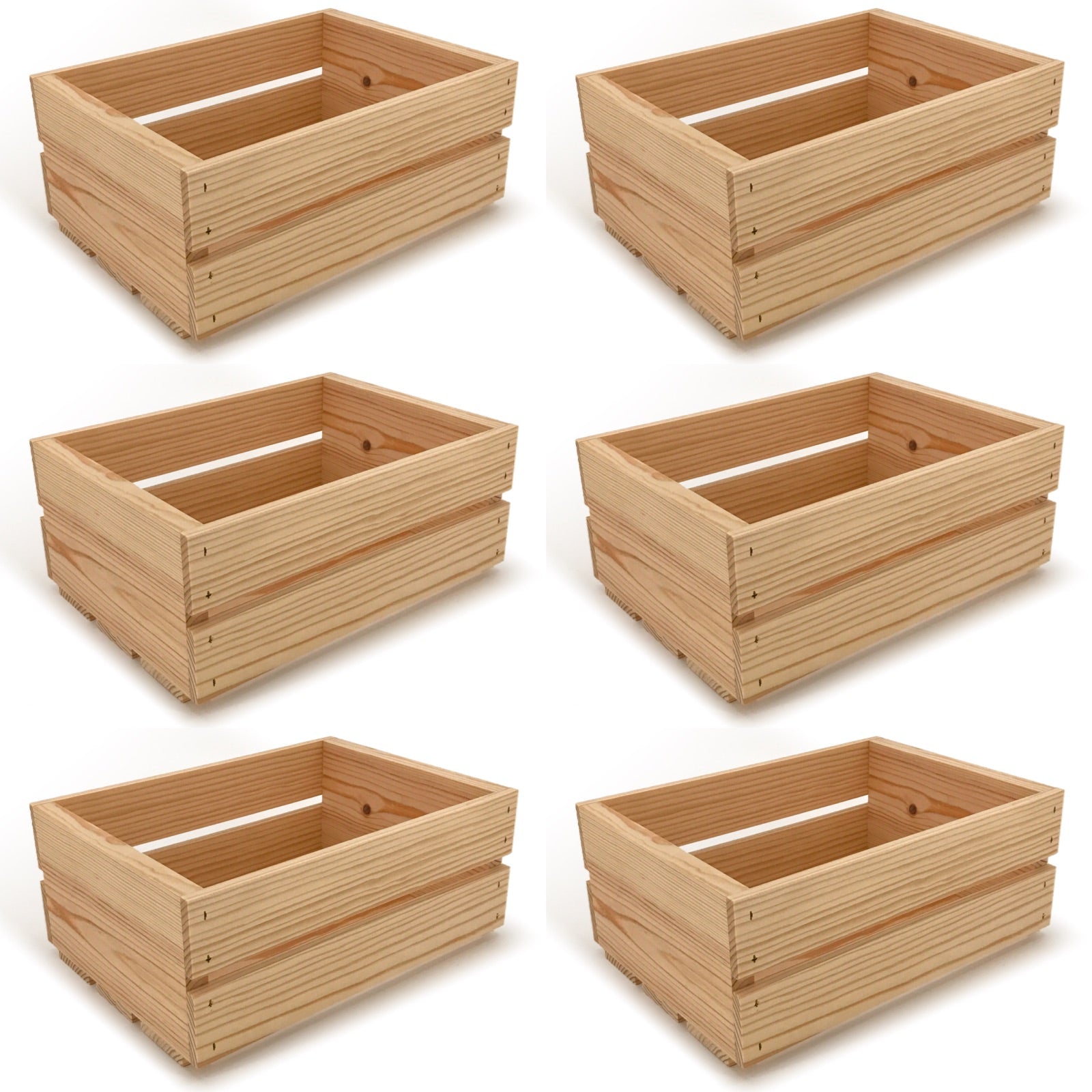6 Small wooden crates 12x9x5.25