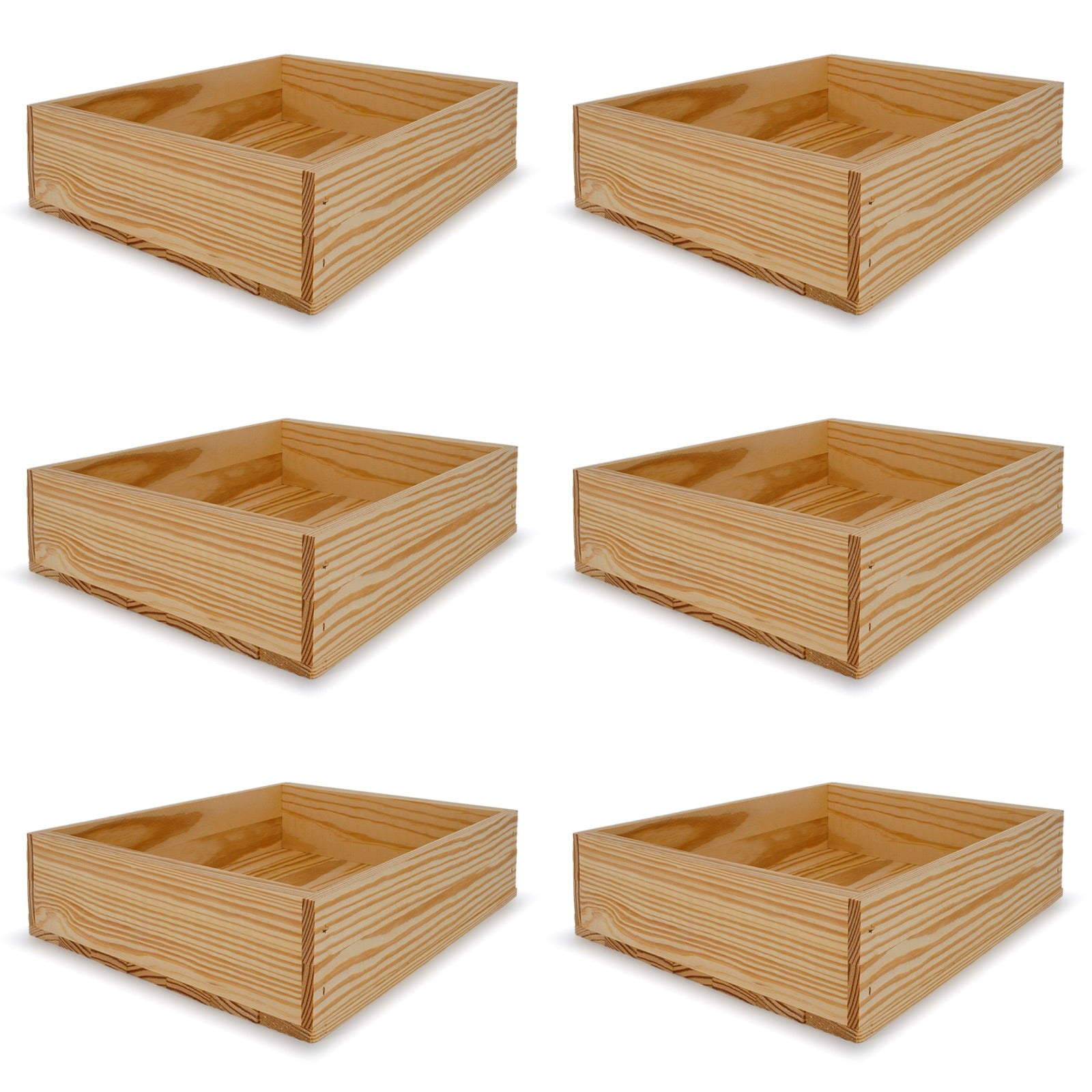 6 Small wooden crates 14x11.5x3.5