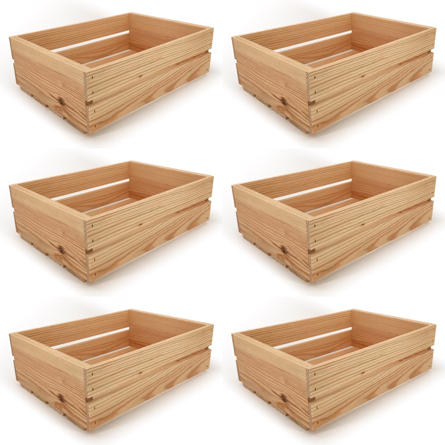 6 Small wooden crates 16x12x5.25