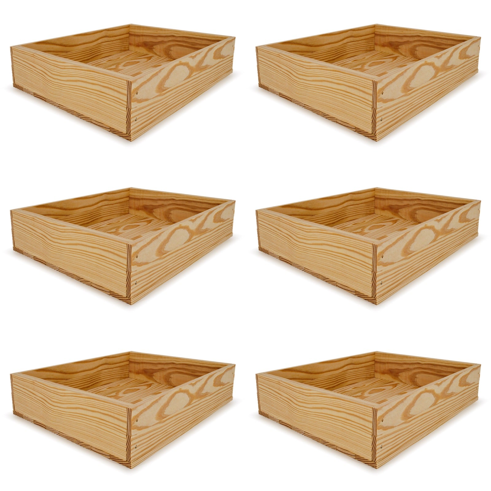 Natural Wooden Crate Storage Box with Lid - Small 7in