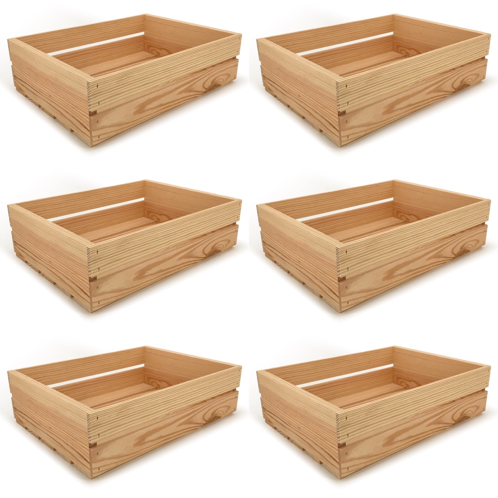 6 Small wooden crates 18x14x5.25