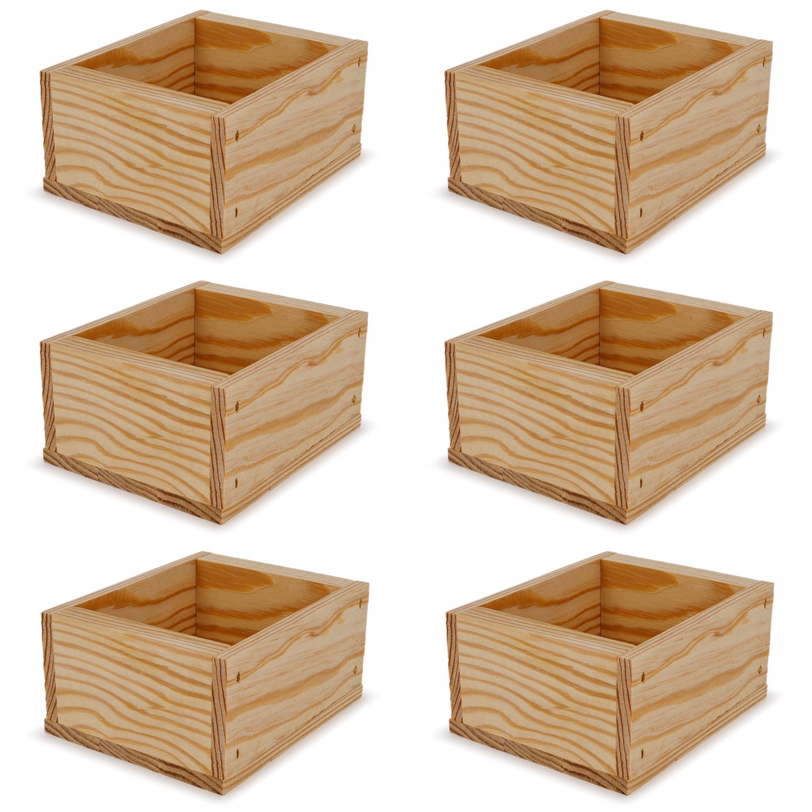 6 Small wooden crates 5x4.5x2.75