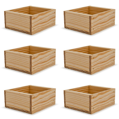 6 Small wooden crates 6x5.5x2.75