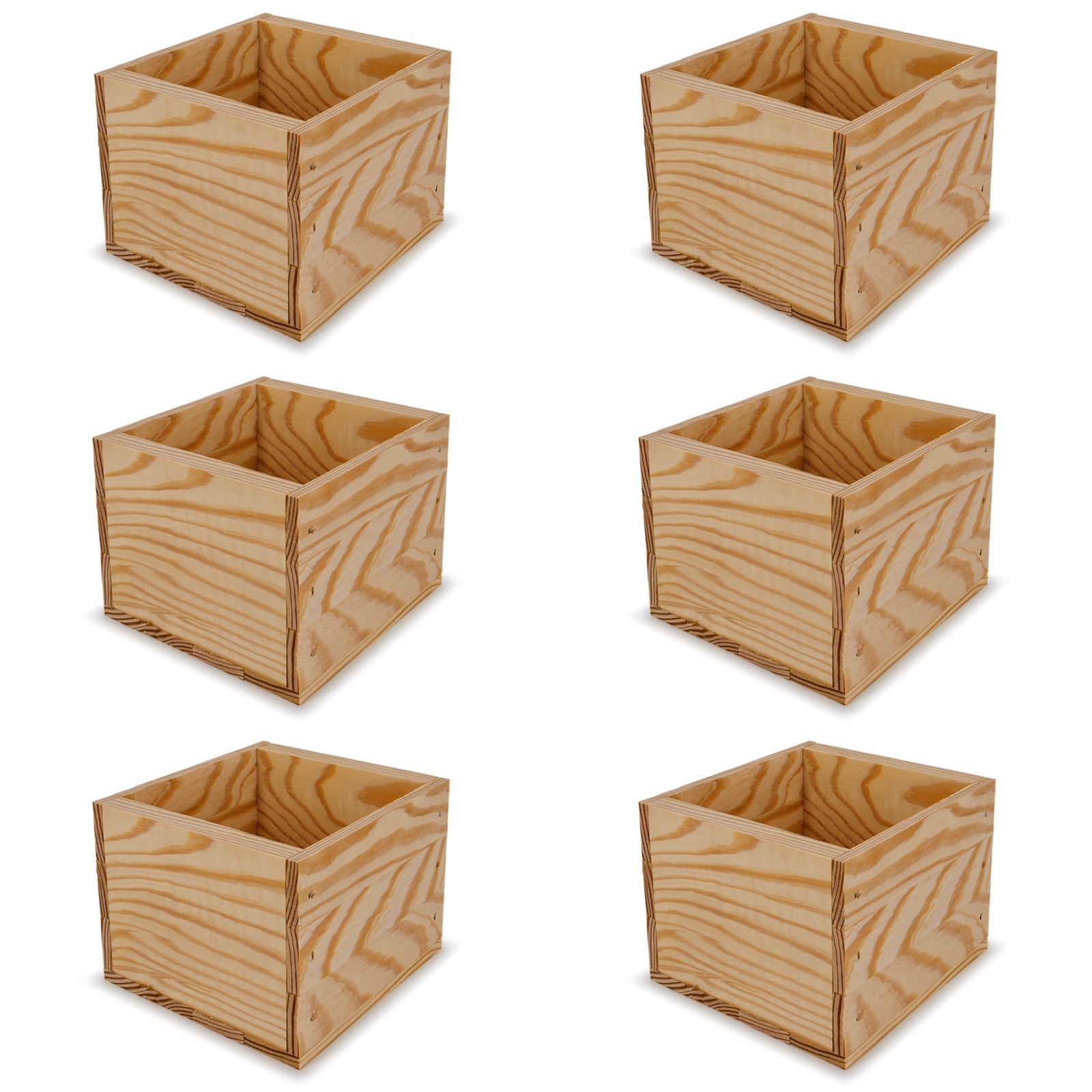 6 Small wooden crates 6x6.25x5.25