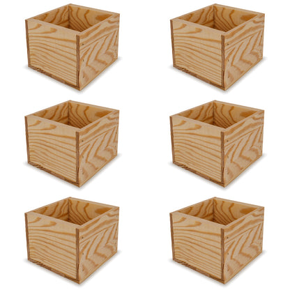 6 Small wooden crates 6x6.25x5.25