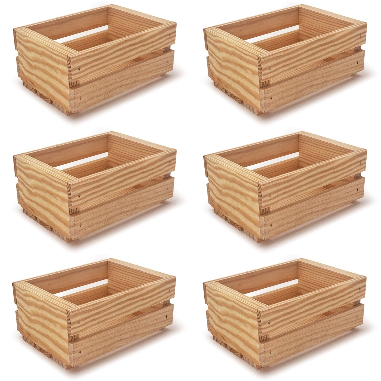 6 Small wooden crates 7.125x5.5x3.5