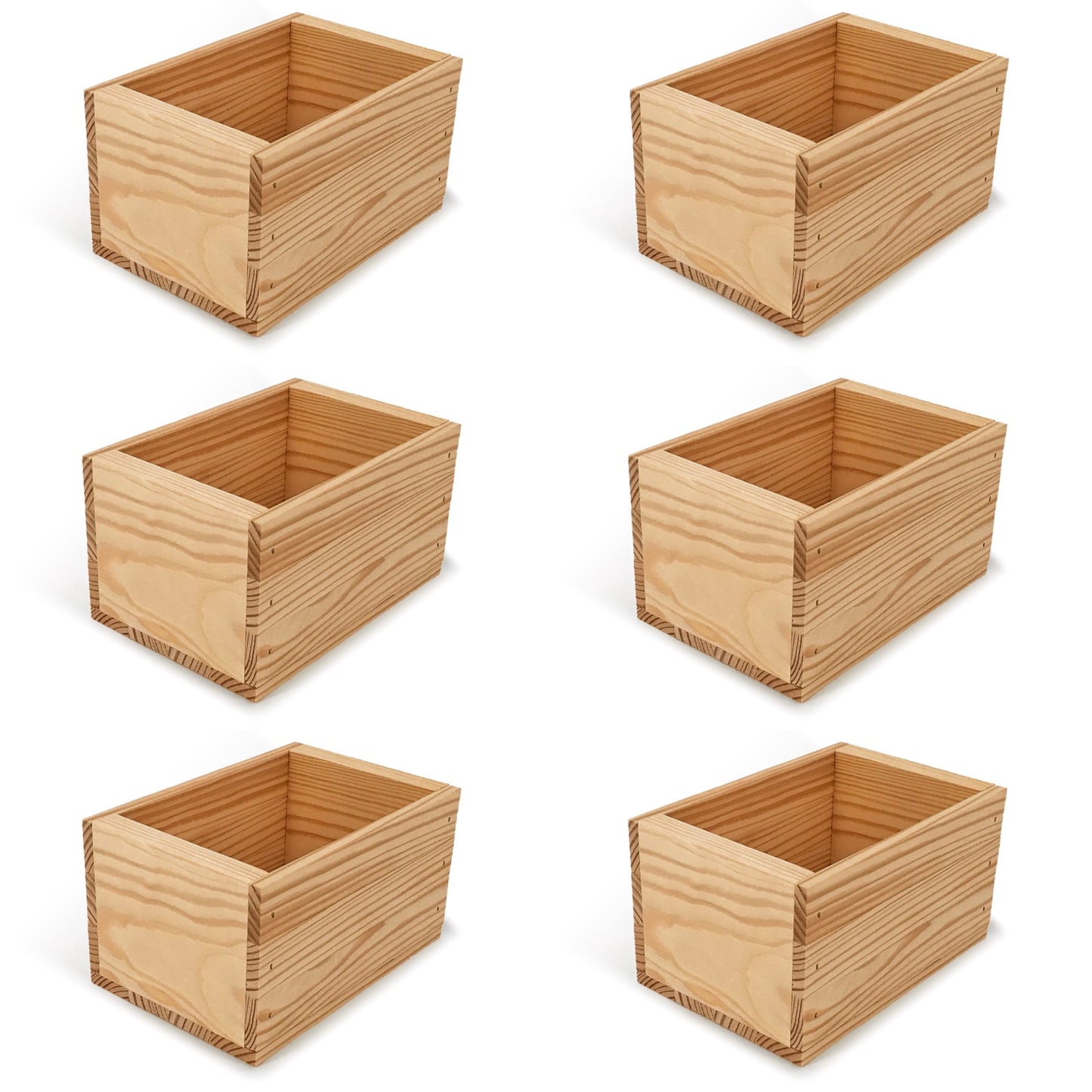 6 Small wooden crates 7x5x4.25