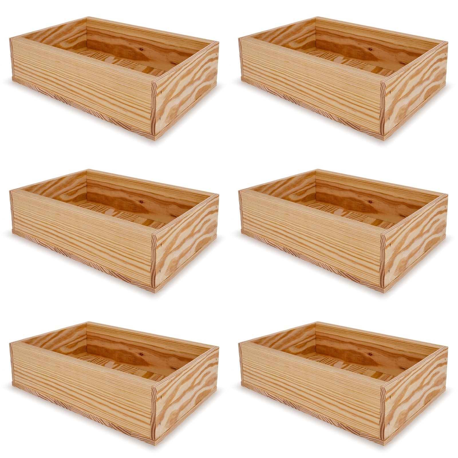 6 Small wooden crates 8x13.25x3.5