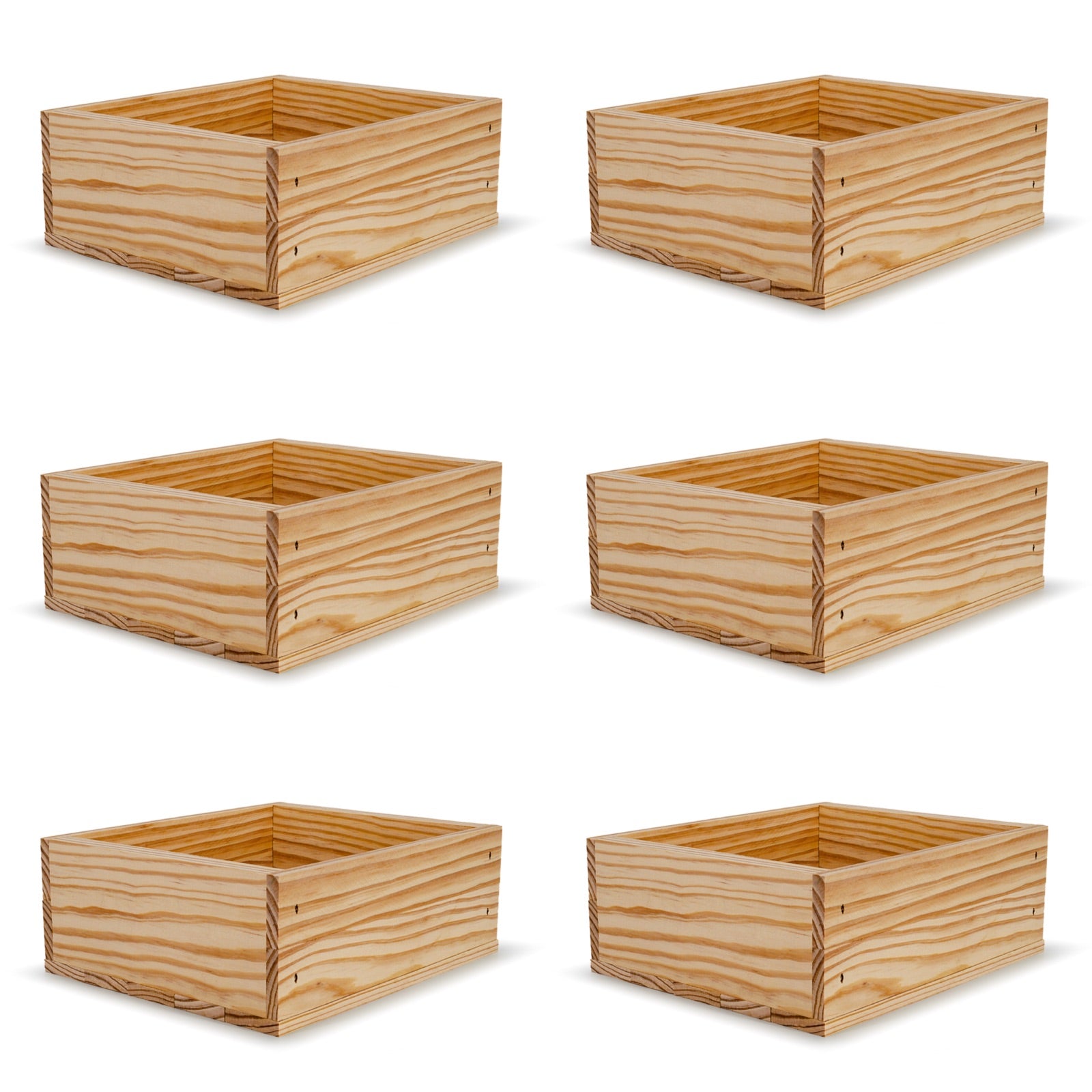 6 Small wooden crates 9x8x3.5