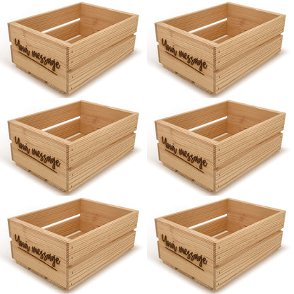 6 Small wooden crates with custom message 12x9x5.25