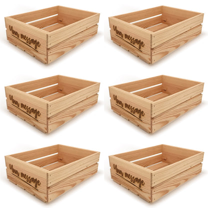 6 Small wooden crates with custom message 16x12x5.25