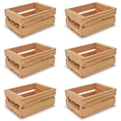 6 Small wooden crates with custom message 7.125x5.5x3.5