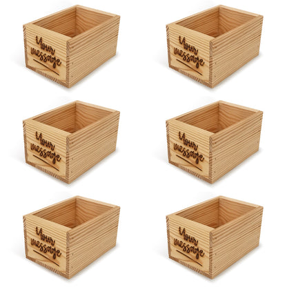 6 Small wooden crates with custom message 7x5x4.25