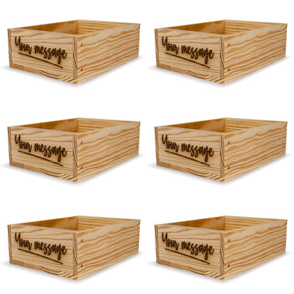 6 Small wooden crates with custom message 8x6.25x2.75
