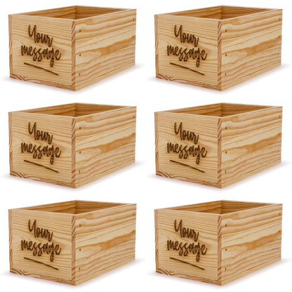 6 Small wooden crates with custom message 9x6.25x5.25