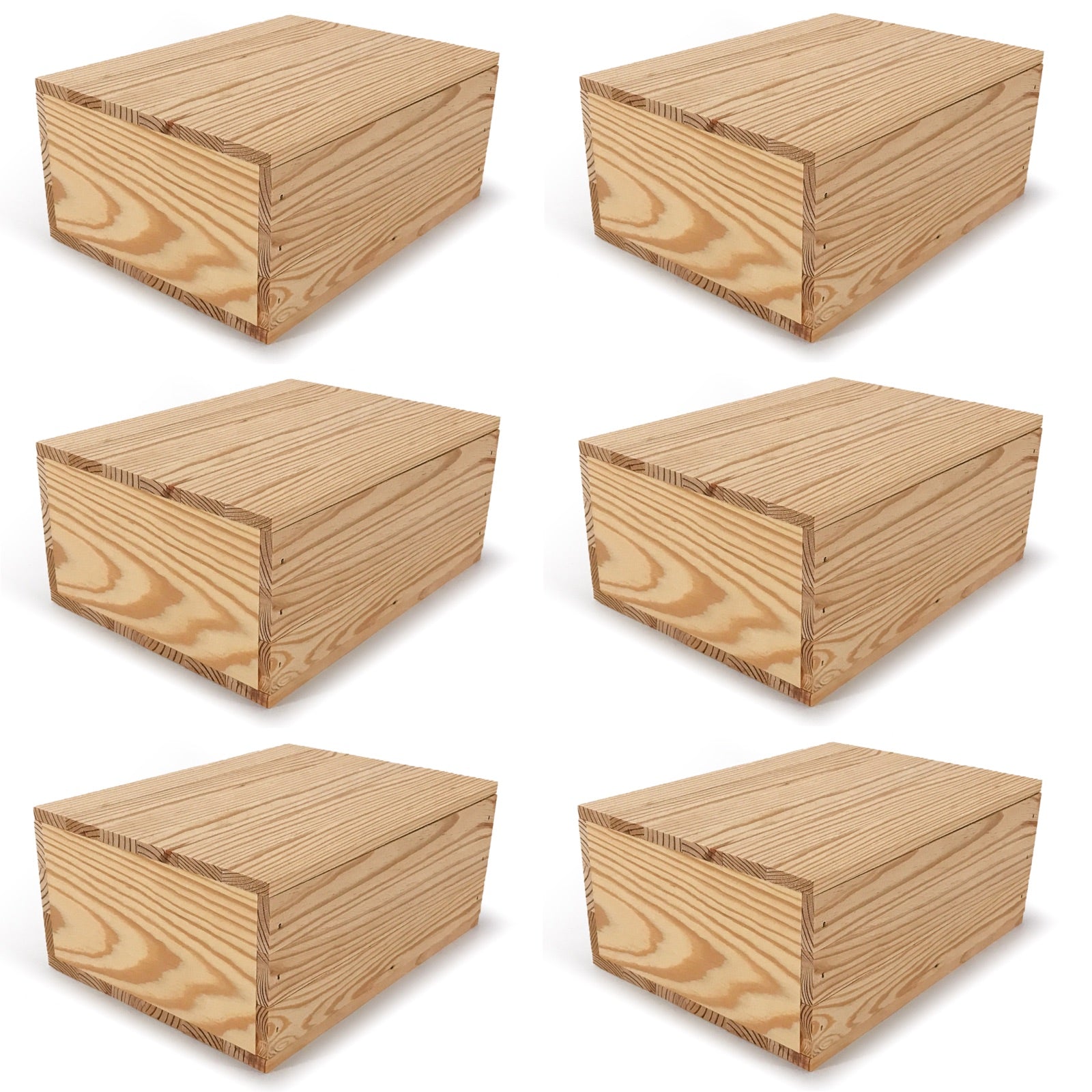 6 Small wooden crates with lid 10x8x4.25