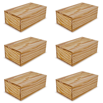 6 Small wooden crates with lid 11x6.25x3.5