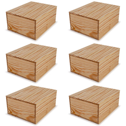 6 Small wooden crates with lid 12x9.75x5.25