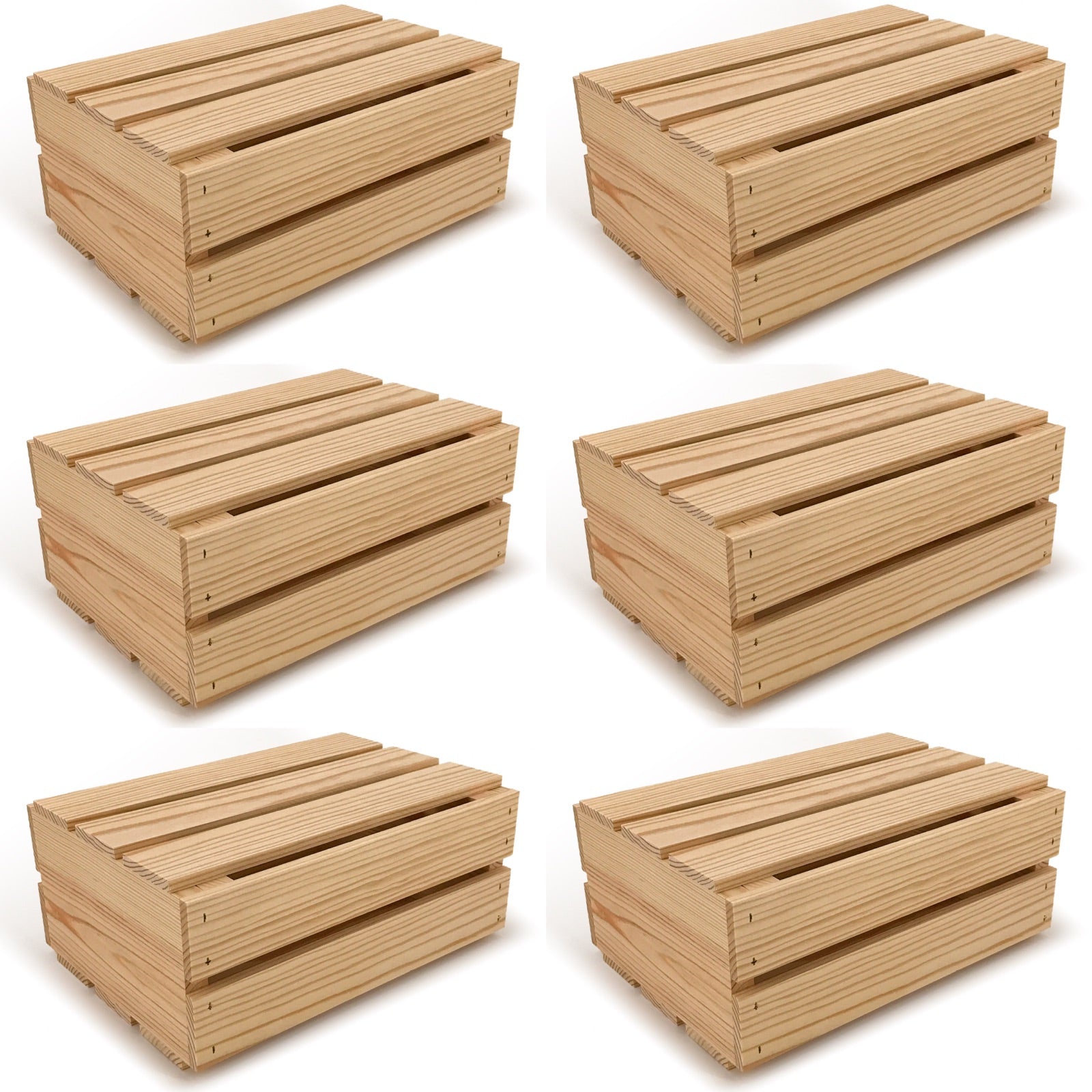 6 Small wooden crates with lid 12x9x5.25