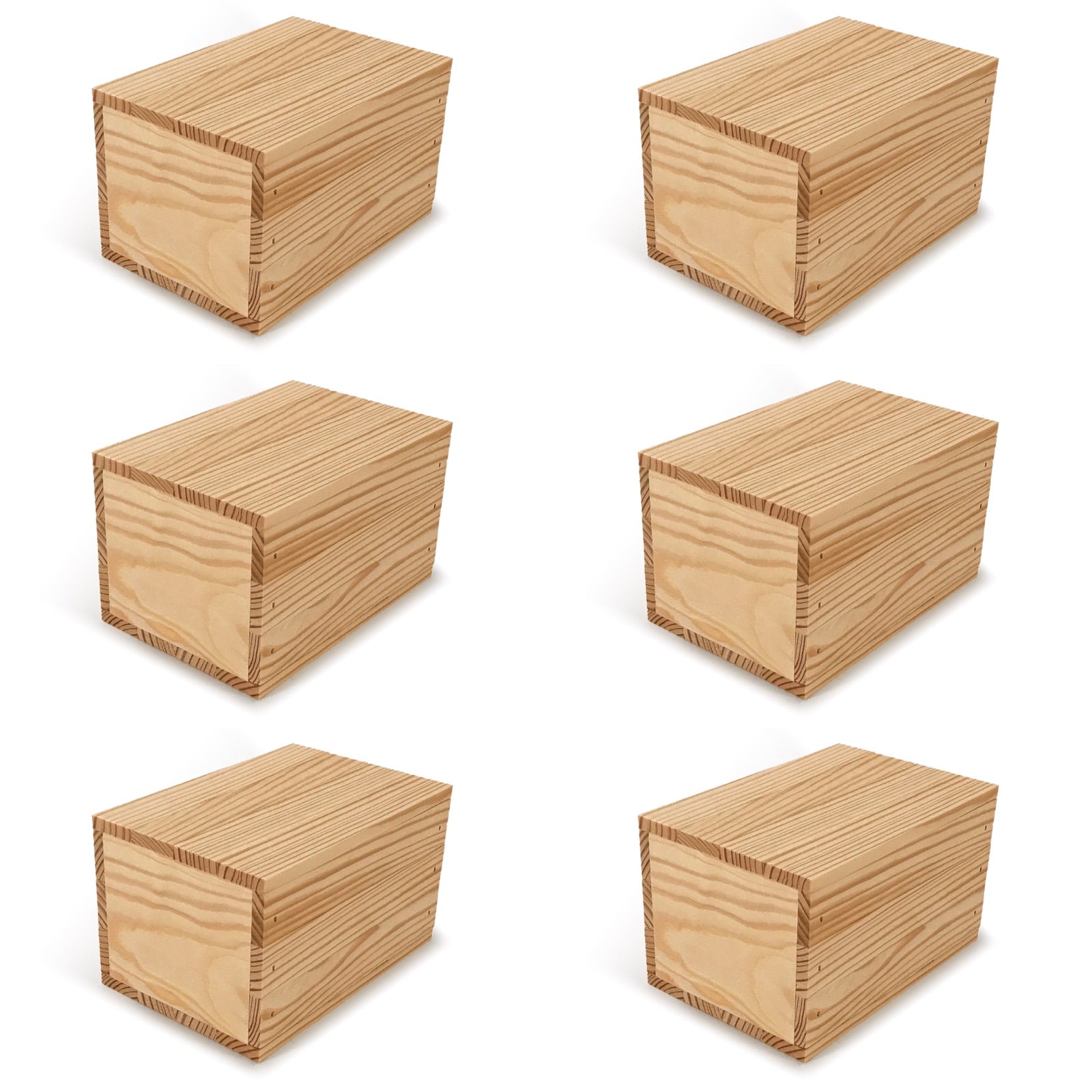 6 Small wooden crates with lid 7x5x4.25