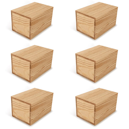 6 Small wooden crates with lid 7x5x4.25