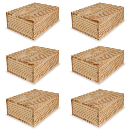 6 Small wooden crates with lid 8x6.25x2.75
