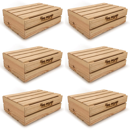 6 Small wooden crates with lid and custom message 16x12x5.25, 6-WS-16-12-5.25-ST-NW-LL, 12-WS-16-12-5.25-ST-NW-LL, 24-WS-16-12-5.25-ST-NW-LL, 48-WS-16-12-5.25-ST-NW-LL, 96-WS-16-12-5.25-ST-NW-LL