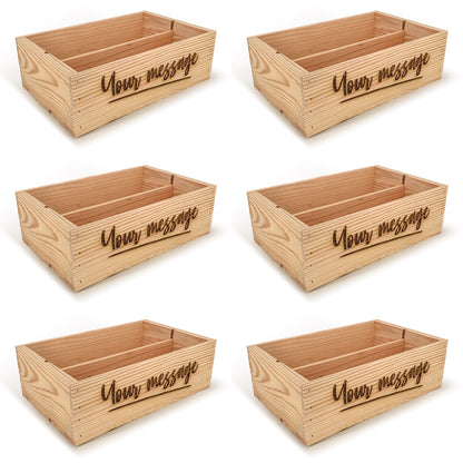 6 Two Bottle Wine Crate Boxes with Custom Message 14x9x4.5, 6-WB-14-9-4.5-ST-NW-NL,  12-WB-14-9-4.5-ST-NW-NL,  24-WB-14-9-4.5-ST-NW-NL,  48-WB-14-9-4.5-ST-NW-NL,  96-WB-14-9-4.5-ST-NW-NL