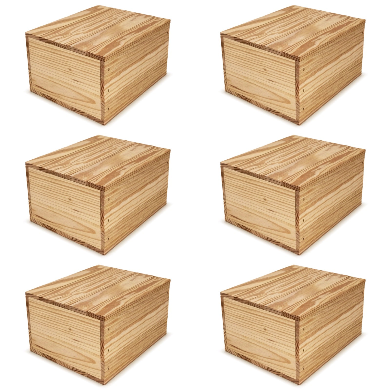 6 Small wooden crates with lid 9x8x5.25