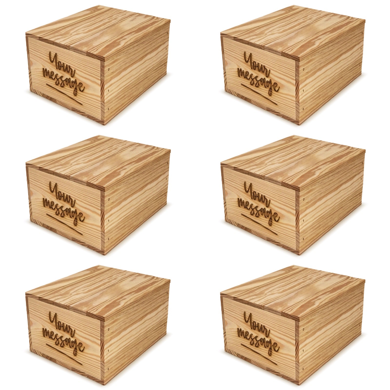 Engraved aqua wood selling crate