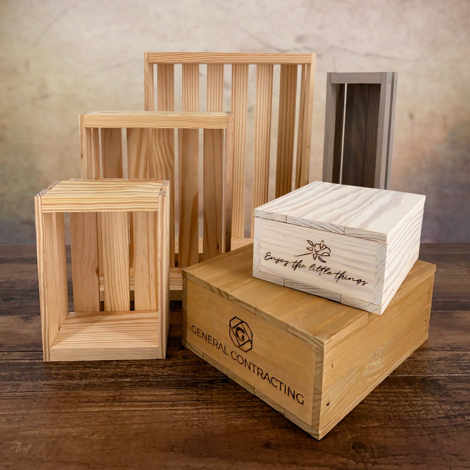 Custom small wooden crates by Carpenter Core