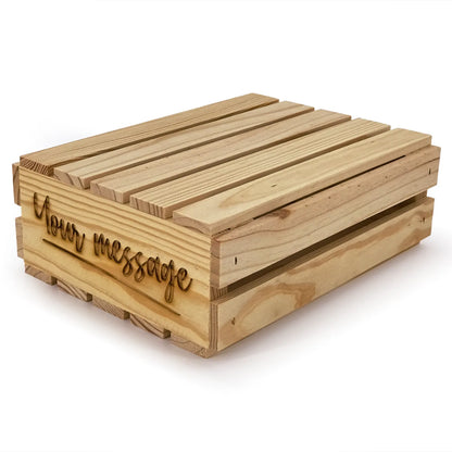 Small wooden crate with lid and your custom message 10x8x3.5