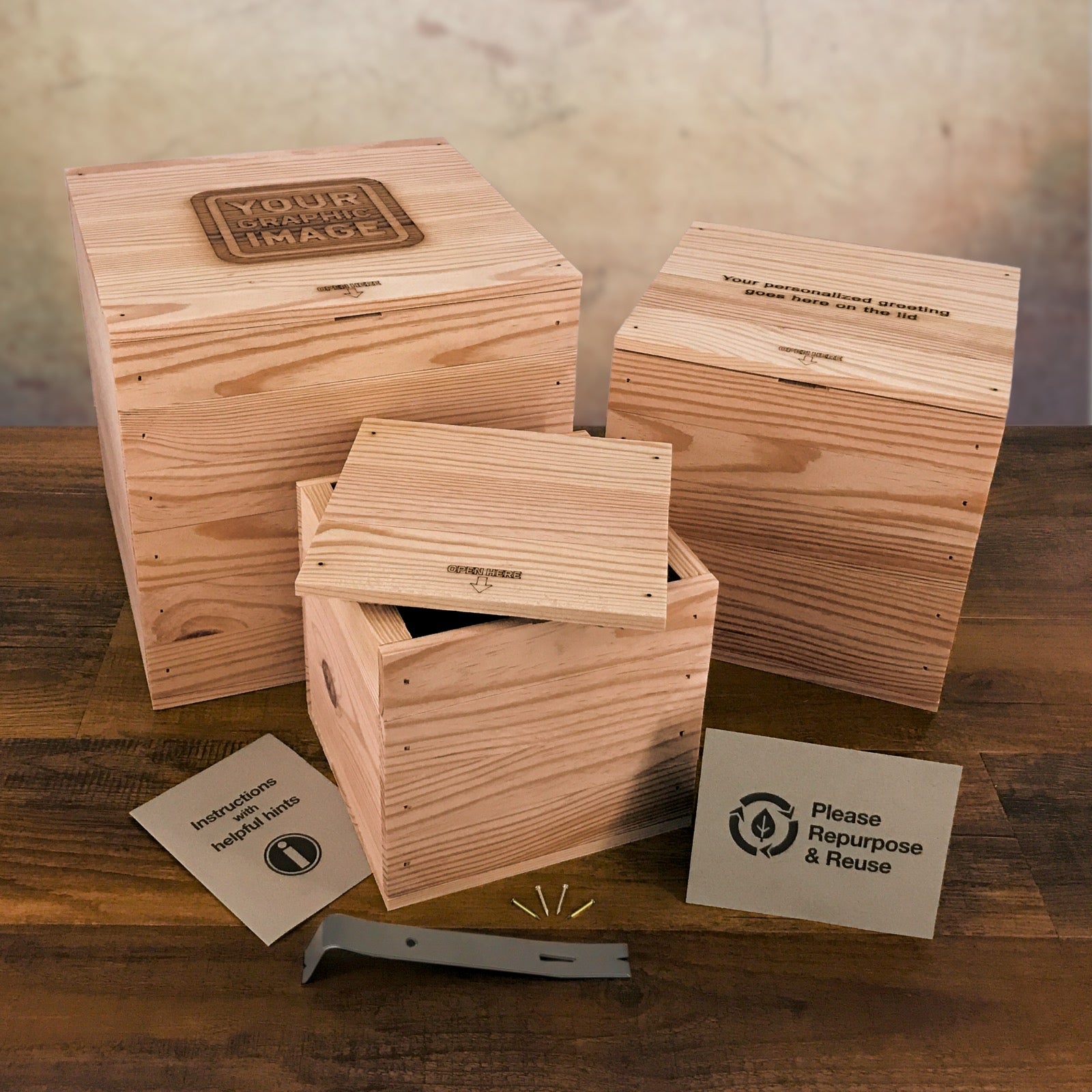 DIY Gift Crate Kits with wooden boxes by Carpenter Core