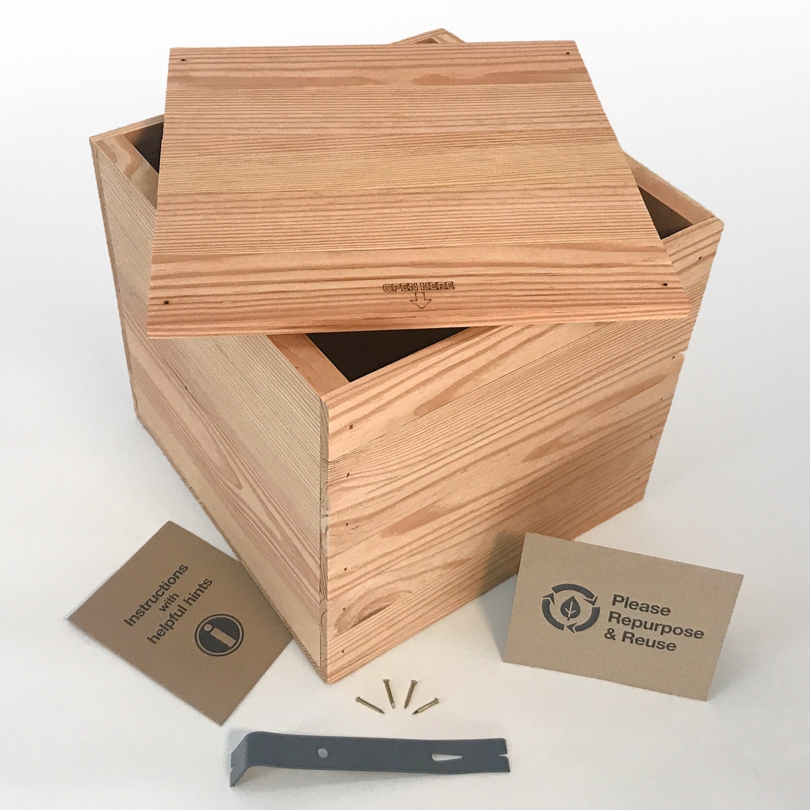 Large-sized DIY gift crate kit by Carpenter Core, 6-GK-10.25-11.125-10.5-NX-NW-LL, 12-GK-10.25-11.125-10.5-NX-NW-LL, 24-GK-10.25-11.125-10.5-NX-NW-LL, 48-GK-10.25-11.125-10.5-NX-NW-LL, 96-GK-10.25-11.125-10.5-NX-NW-LL