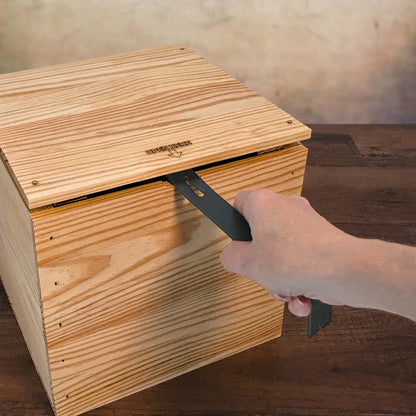 DIY gift crate from Carpenter Core being opened with the included crowbar, GK-6.25-6.375-7-GT-NW-LL, 6-GK-6.25-6.375-7-GT-NW-LL, 12-GK-6.25-6.375-7-GT-NW-LL, 24-GK-6.25-6.375-7-GT-NW-LL, 48-GK-6.25-6.375-7-GT-NW-LL, 96-GK-6.25-6.375-7-GT-NW-LL