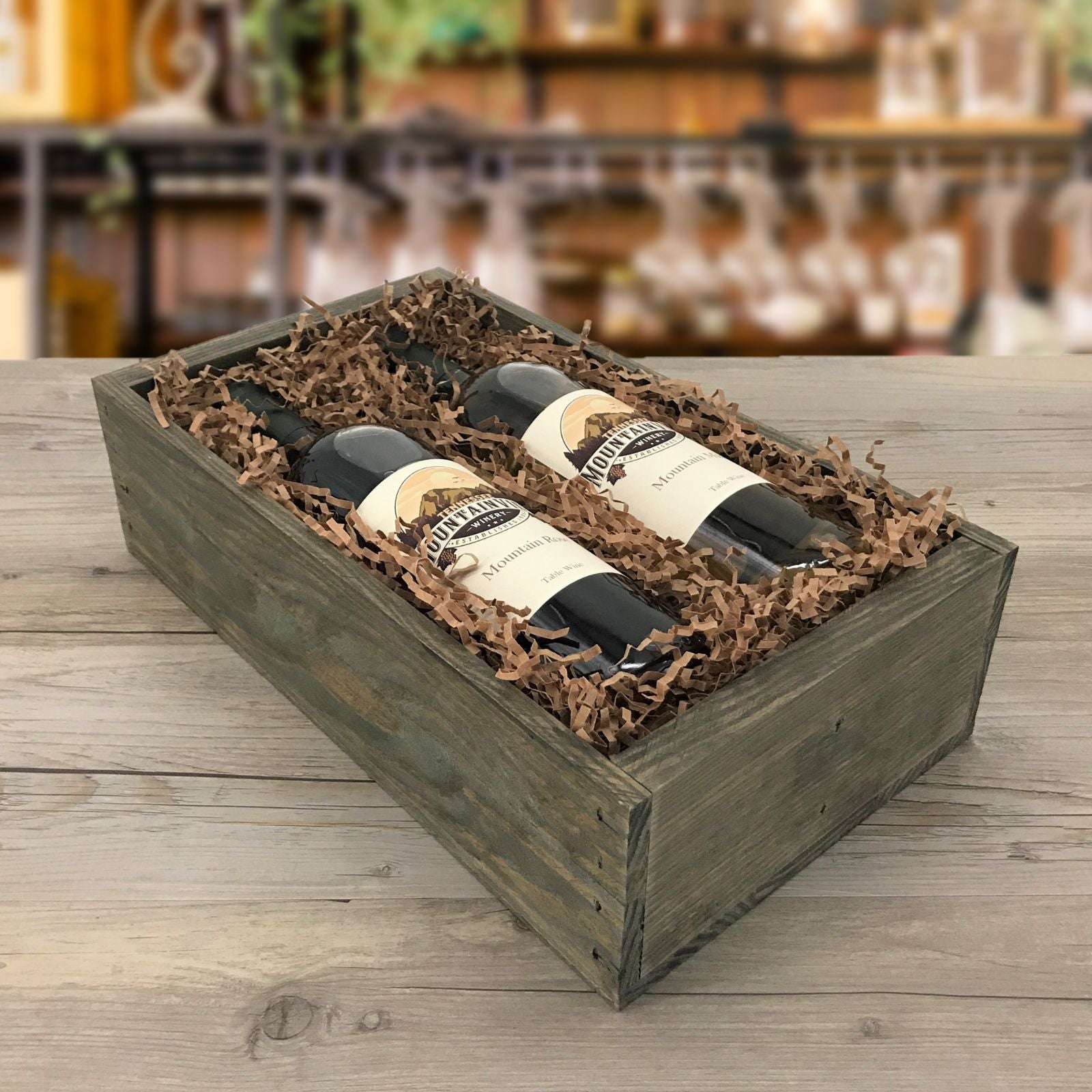 Wine bottle gift set in a wooden crate by Carpenter Core