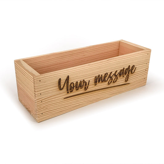 Single Bottle Wine Crate Box with Custom Message 14x4.5x4.5, 6-WB-14-4.5-4.5-ST-NW-NL,  12-WB-14-4.5-4.5-ST-NW-NL,  24-WB-14-4.5-4.5-ST-NW-NL,  48-WB-14-4.5-4.5-ST-NW-NL,  96-WB-14-4.5-4.5-ST-NW-NL