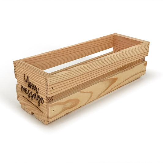 Single Bottle Wine Crate with Custom Message 14x4.5x4.5, 6-WC-14-4.5-4.5-ST-NW-NL,  12-WC-14-4.5-4.5-ST-NW-NL,  24-WC-14-4.5-4.5-ST-NW-NL,  48-WC-14-4.5-4.5-ST-NW-NL,  96-WC-14-4.5-4.5-ST-NW-NL