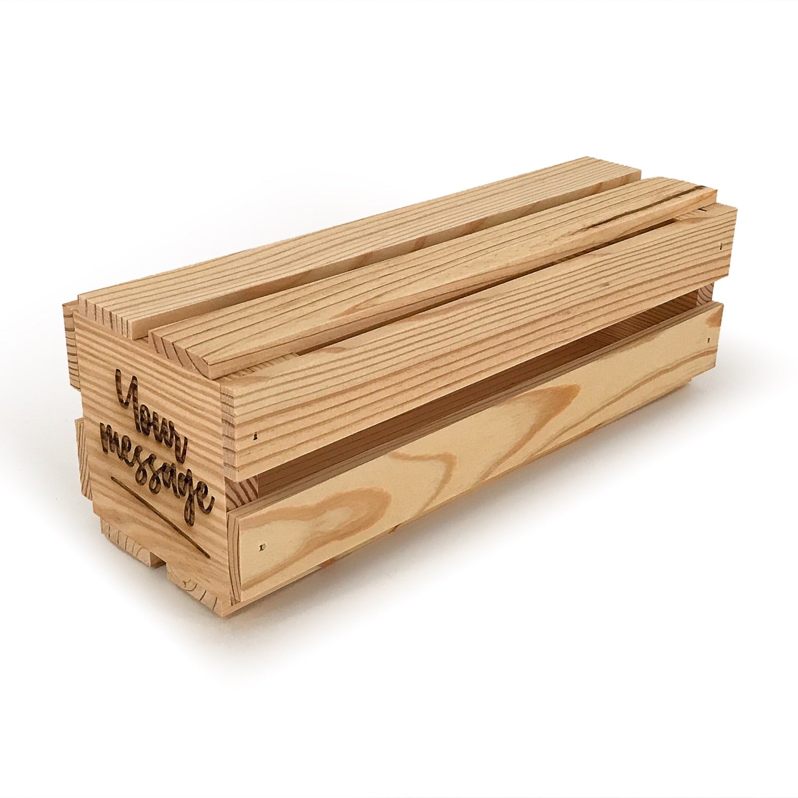 Custom Open Slat Wood Wine Boxes with Lid for Magnum & Champagne Bottl ...