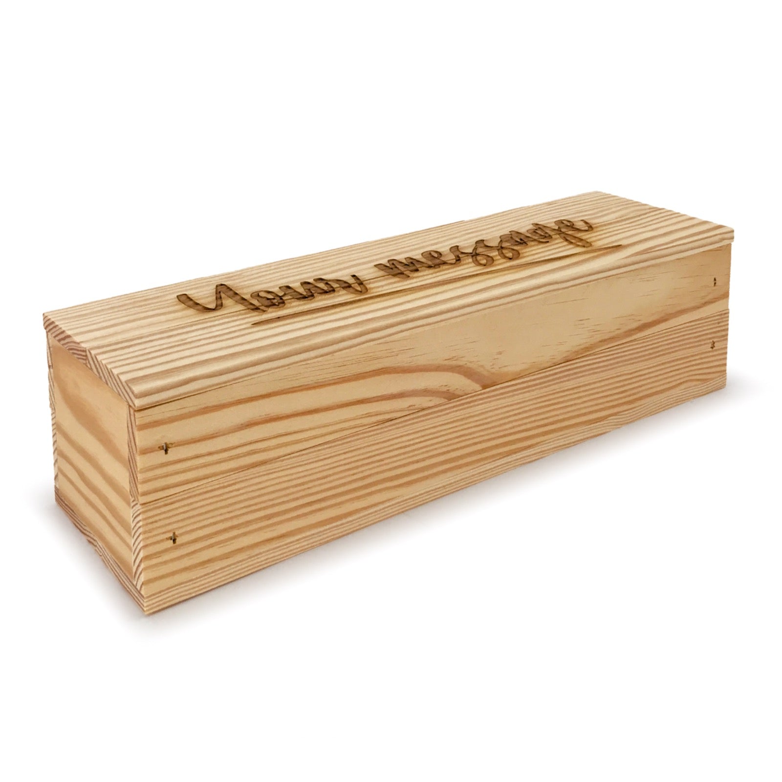 Customized Wood Wine Box with Lid for Single Bottle